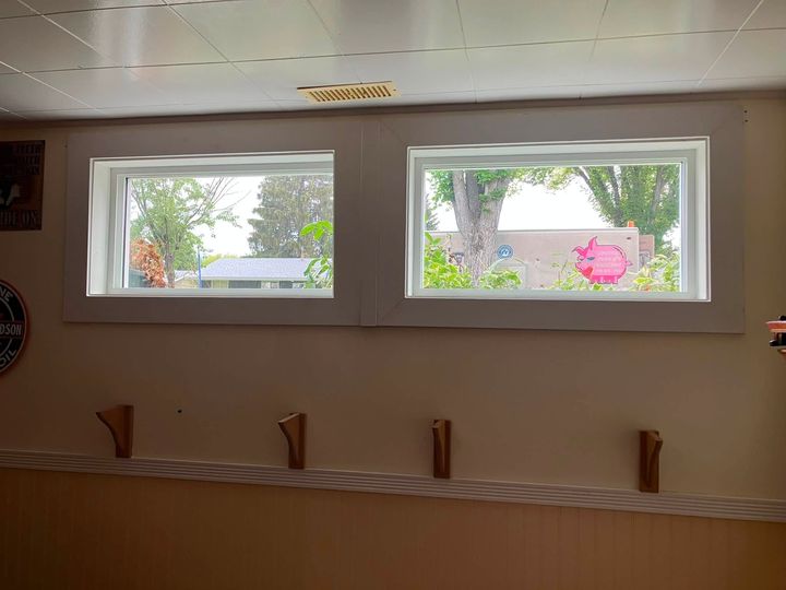 Pair of new dual-pane basement windows in Prince George