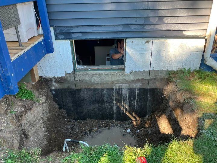 Enlarged foundation opening before the window goes in