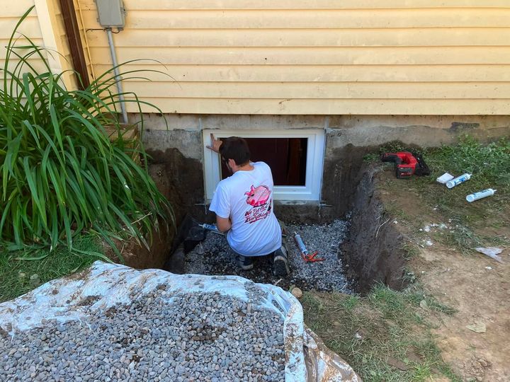 Installer setting the new egress window from outside