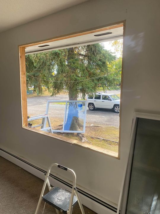 Window rough opening from inside before the new window goes in