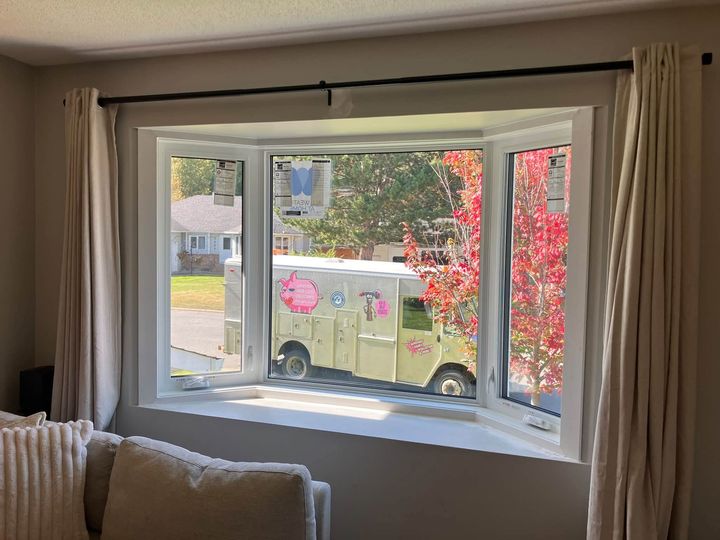 Finished bay window seen from the living room