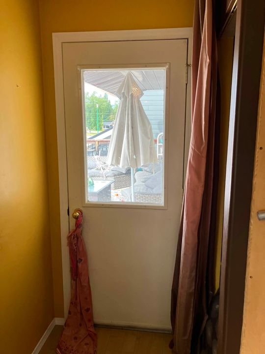 New half-lite door from inside